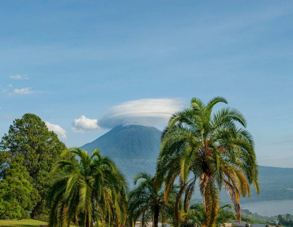 Mount Muhabura from Lake Ruhondo