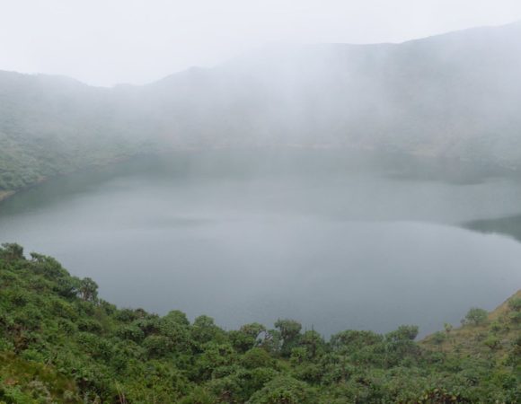 The crater lake at the summit